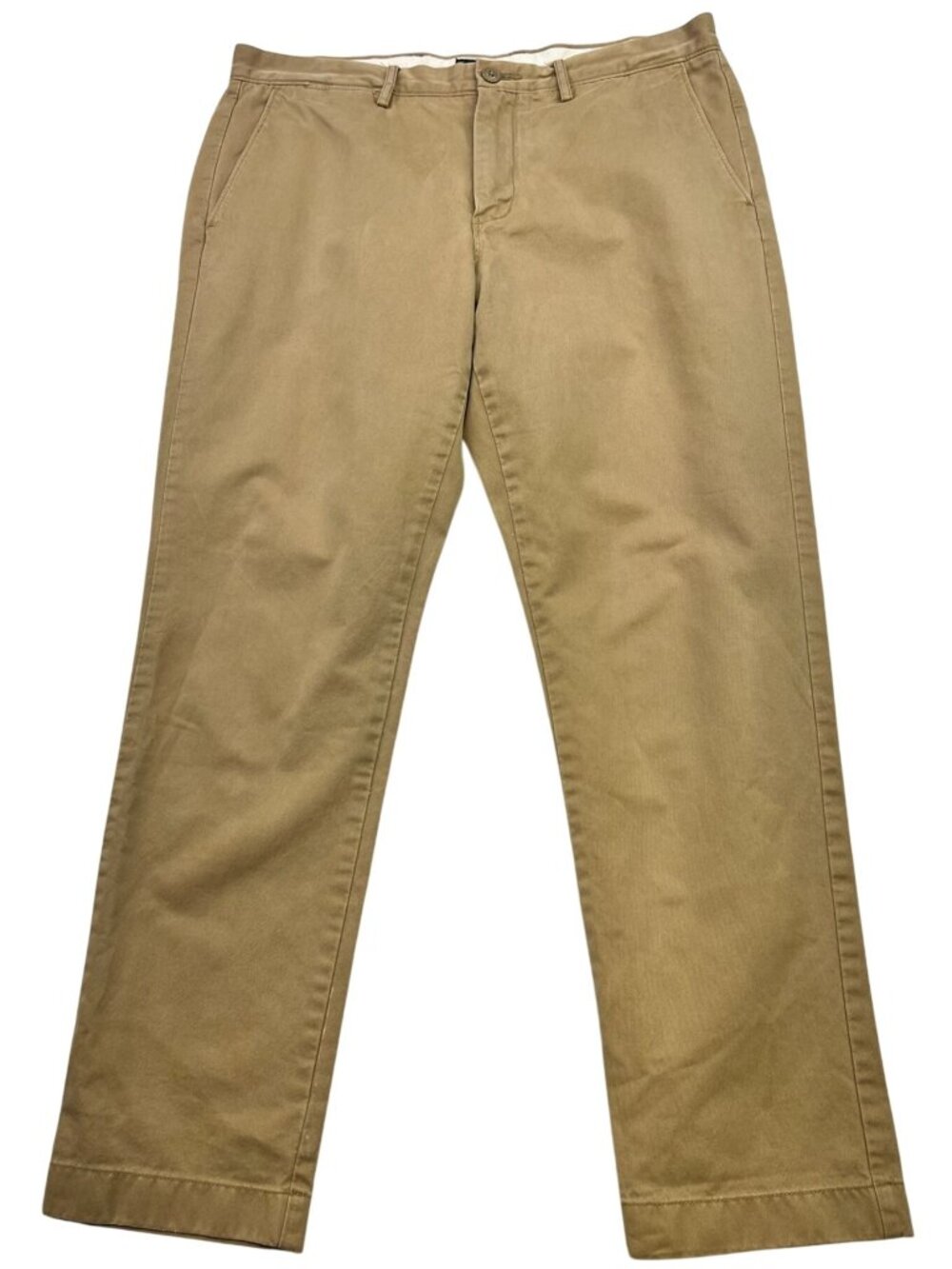 J.Crew Men's 770 Broken-In Straight Chino Pants Flat Front Size 34x30 Khaki